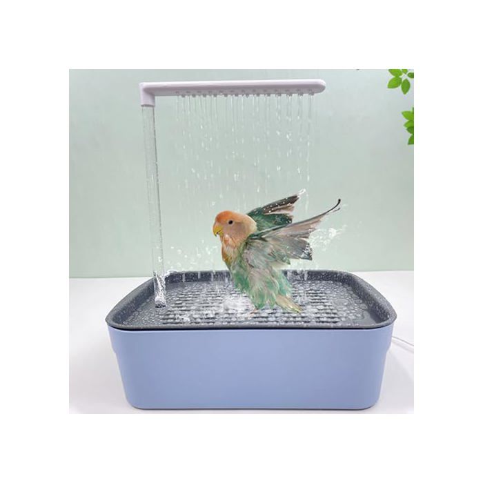 Bain doiseaux automatique avec système de circulation - Douche pour cages pour perruches calopsittes et petits oiseaux