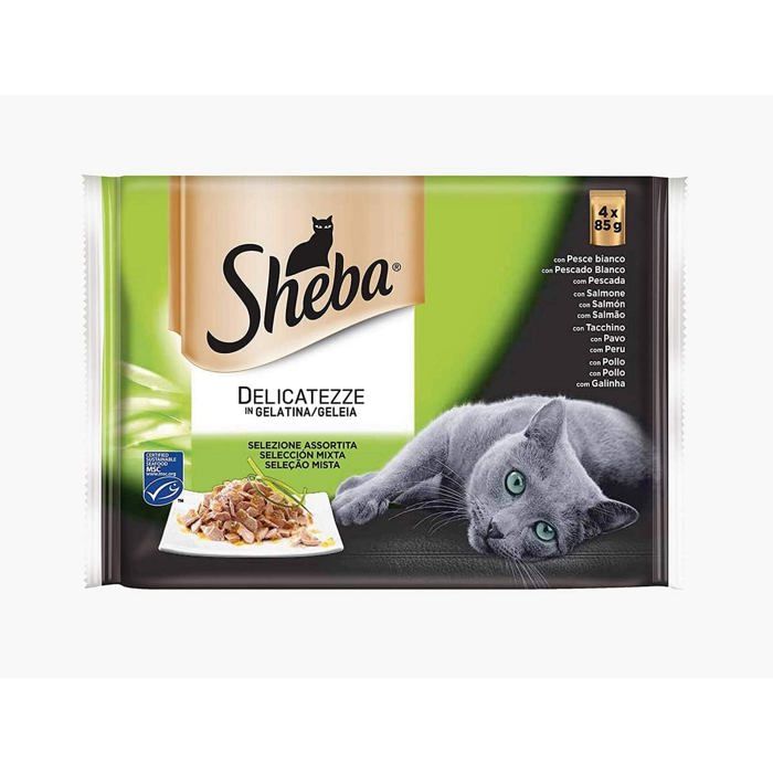 Nourriture Humide pour Chats - SHEBA - Delicatezze - Multipack 13 boîtes - 85 g par sachet - Poisson durable Nourriture Humide pour Chats - SHEBA - Delicatezze - Multipack 13 boîtes - 85 g par sachet - Poisson durable