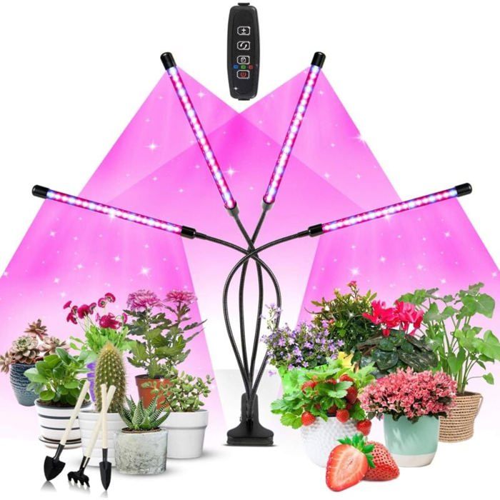 Lampe de Plante 80 LEDs Lampe de Croissance Lampe Horticole LED pour Plantes à 4 Têtes Lampe Croissance Spectre Complet
