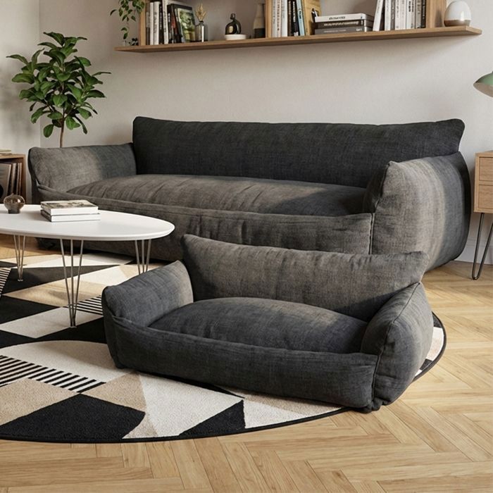 WOUF by CASAPY lit moelleux pour chiens et chats. Déhoussable. couleur BLACK
