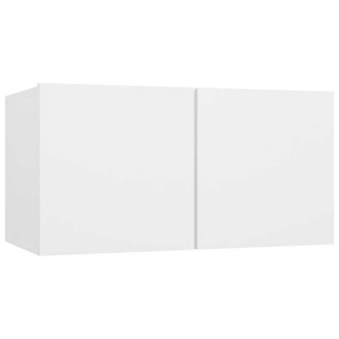 SALE Janvier MODERNE Armoires TV - MGH - Meubles TV suspendus 2 pcs - Pour salon - Blanc 60x30x30 cm TT4237