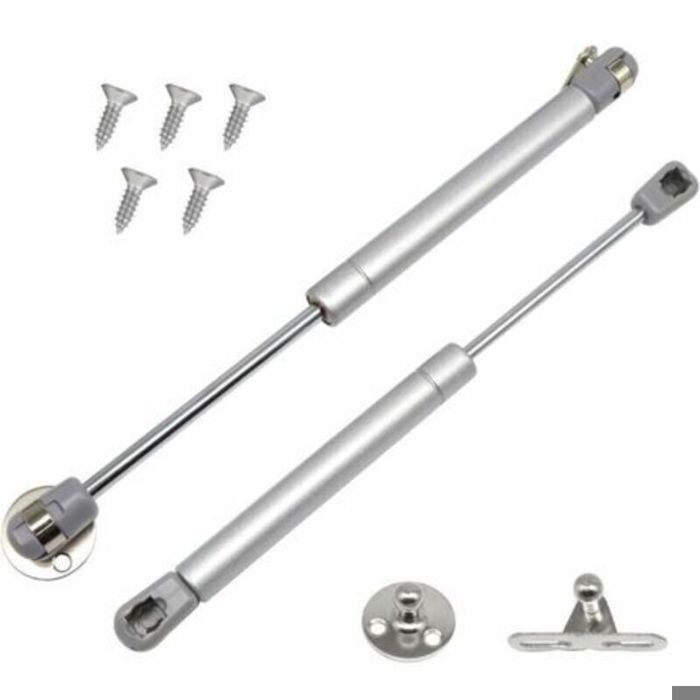 Vérin à gaz pour meuble - PZCC - Lot de 2 - 60N/6 kg - Fermeture douce - Acier haute qualité - 265 mm