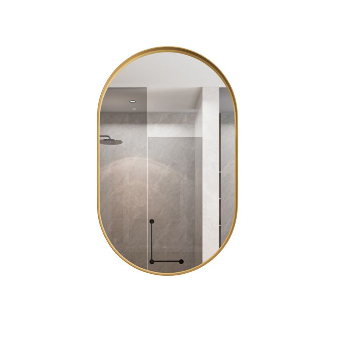 LPOSPI Armoire murale ovale avec miroir – meuble rangement en métal et verre avec étagères réglables 51 5×85 cm noir