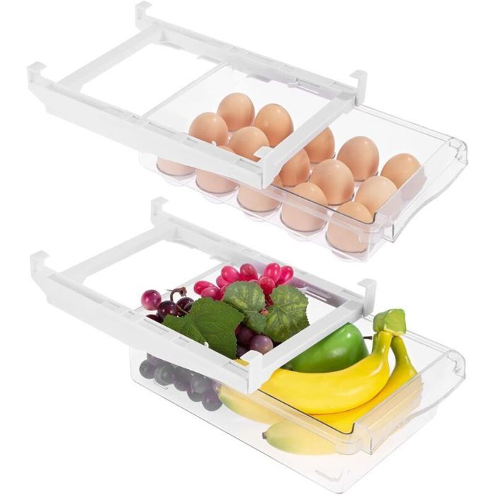 Boîte De Rangement Pour Réfrigérateur 2 PCS Boîte Rangement Tiroir Réfrigérateur Boîte De Rangement Pour Le Réfrigérateur Transp