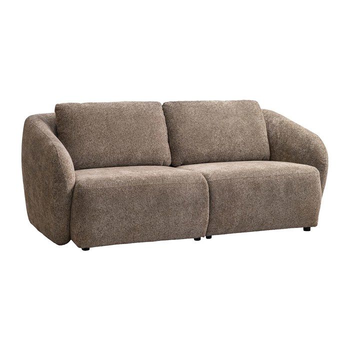 Canapé 2 places en tissu chenille taupe LIRUNO Canapé 2 places en tissu chenille taupe LIRUNO