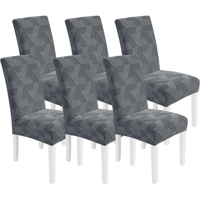 CYCO Housse De Chaise Salle À Manger 6 Pièces Housse De Chaise Extensible Universel Doux Confortable 6 Pièces Gris Clair