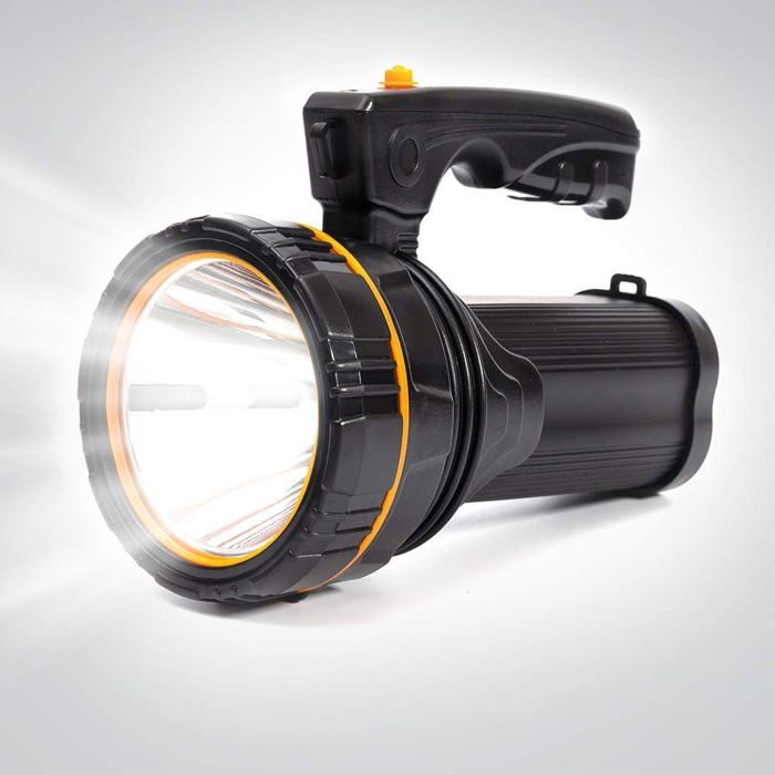 Lampe torche LED rechargeable à grande batterie  Portable à longue portée  Pour camping randonnée urgence et usage domestique