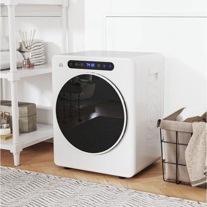 Sèche-linge compact à évacuation 3 kg 6 programmes 40-60°C commande tactile LED blanc