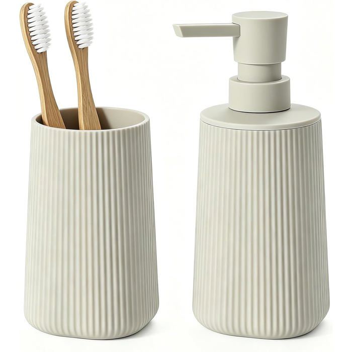 Accessoires de salle de bain 2 pièces  - Lot de 2 pièces - Distributeur de savon 250 ml