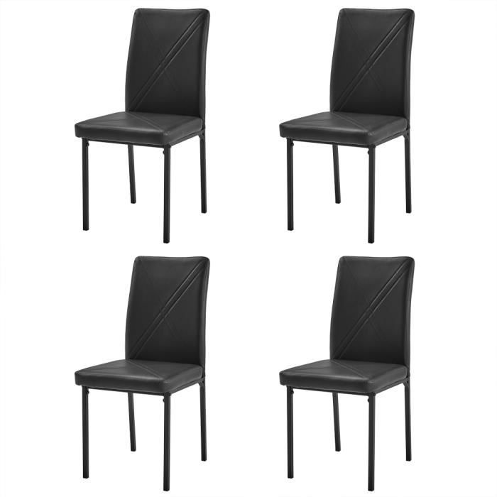 lot de 4 chaises à manger chaises de salle à manger chaque 40*47*98cm noir
