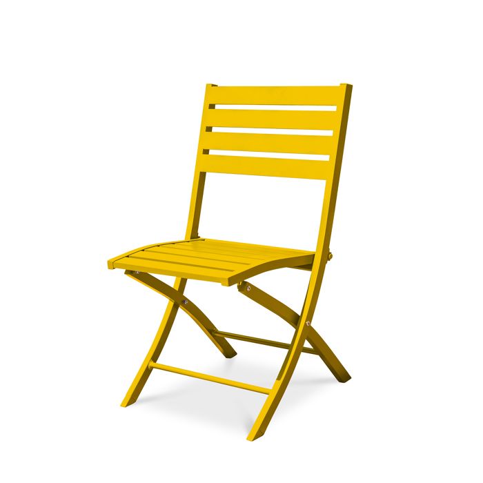 Chaise de jardin pliante en aluminium - Jaune moutarde - MARIUS Chaise de jardin pliante en aluminium - Jaune moutarde - MARIUS