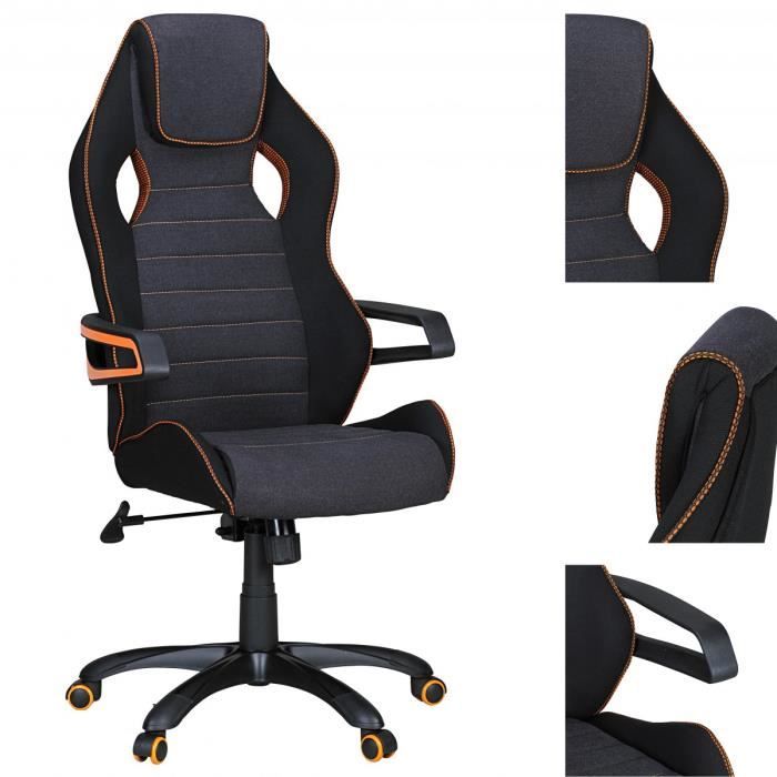 amstyle chaise de bureau valentino noir gaming exécutif chaise racing chaise pivotante mécanisme synchrone chaise de bureau 120kg