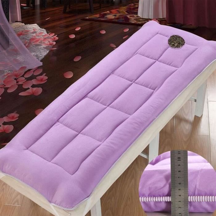 Coton Moelleux Beauté Surmatelas,Respirante Futon Tatami Matelas Spa Massage Table Coussinet De Protection-Violet, 60x180cm