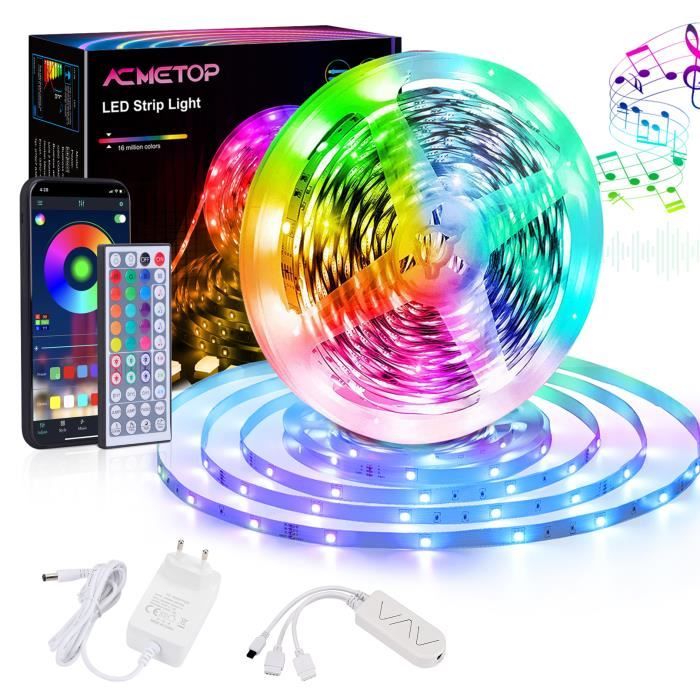 Ruban Led 15M(1x15M) Led Chambre Multicolore Bande LED avec Télécommande à  44 Touches, Synchroniser avec la Musique, Contrôlé [237] - Cdiscount Maison