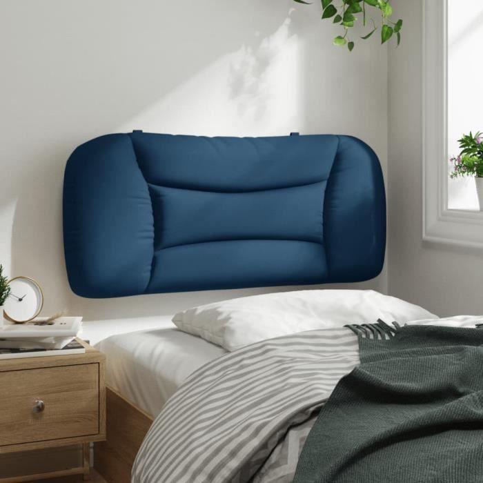 Coussin De Tête De Lit VidaXL 140cm Bleu - Polyester Doux, Rembourrage Fibre - Pour Lit 140cm