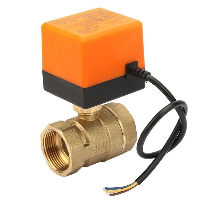Vanne électrique - DC - DN32 G1-1/4 - Laiton - 12V - Actionneur intégré
