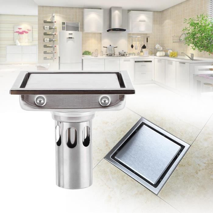 Drain de Plancher Rectangulaire en Acier Inoxydable Pssoire Lin/éaire Filtre D/échet Cheveux pour Cuisine Salle de Bain Lavabo Canal Siphon de Sol Douche en Acier Inoxydable 90cm