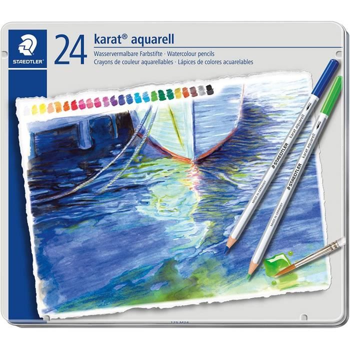 Set De 48 Crayons Aquarellables Artina – FSC, Mine 4 Mm, Incassables – Boîte Métal – Adultes Et Enfants