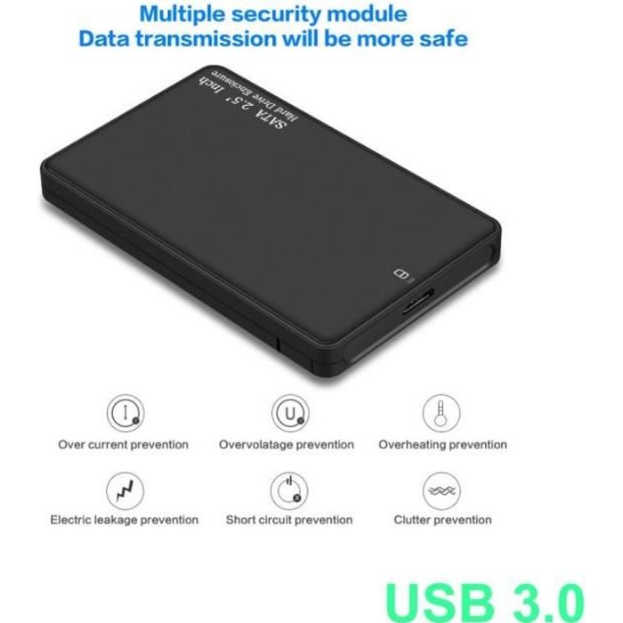 Boîtier Externe Pour Ordinateur Portable 2.5 Pouces USB3.0 Boîtier De Disque  Dur 5 Gbps HDD SSD Mobile Boîtier Externe Pour Ordinateur Portable  Ordinateur De Bureau 