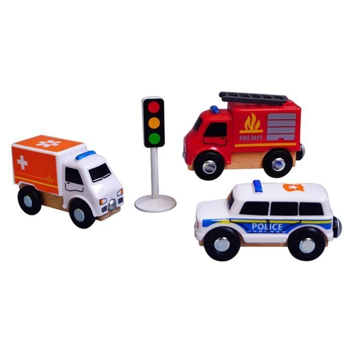 4 Pièces Mini Ambulance Jouet Voiture Magnétique, Voiture de Police, Camion  de Pompiers avec Feu de Circulation pour Enfants - Cdiscount Jeux - Jouets
