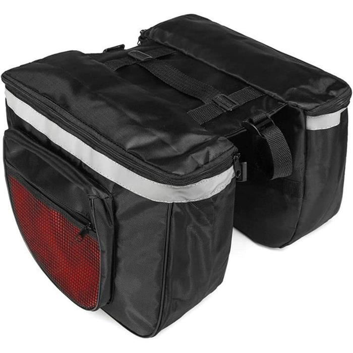Sacoche De Selle Vélo étanche - Noire, Réfléchissante, Pour Porte-bagages Ou Siège Arrière
