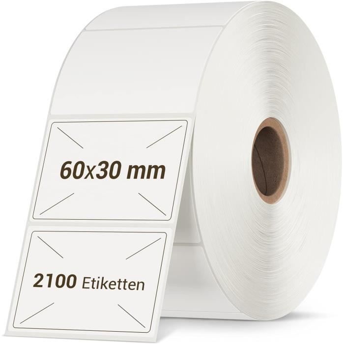 SIMPLETEK 2100 Etichette Termiche Adesive 57x32 Mm – Anima 2,54 Cm, Compatibili Con Stampanti ZD/GK/Z