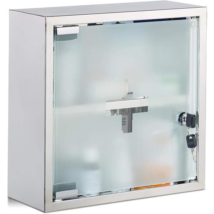 Armoires À Pharmacie 10024531 Armoire Inox Carrée Porte Ferme À Clé 2