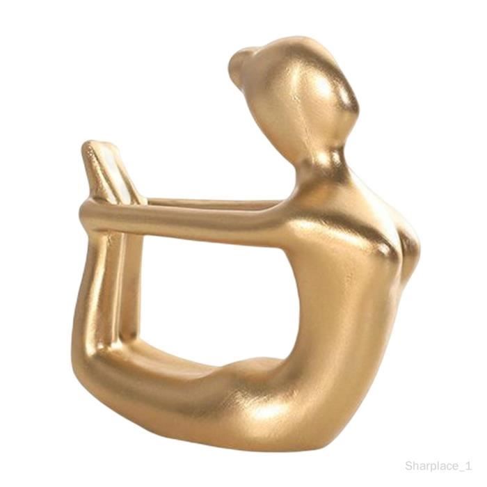 Statuette De Yoga En Résine - Figure Méditation Plage Bleue - Décoration Zen Pour Bureau Ou Salle De Bain