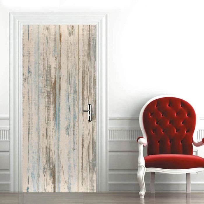 Stickers Porte Chambre 3D Porte En Bois Pour Porte Cuisine Salon