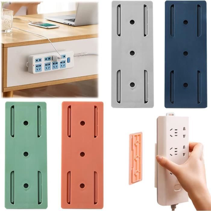 3 Pièces Support Multiprise Power Strip Holder Support Mural Multiprise,Adhesive  Punch-Free Socket Holder Support Multiprise Adhésif pour Multiprise avec  Interrupteur 
