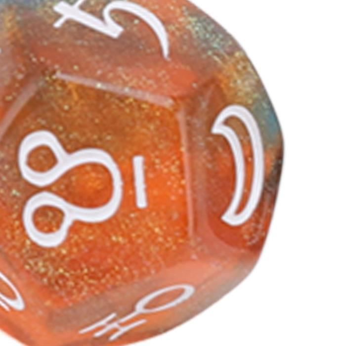 Dés Divination Astrologie DollaTek 3 Ensembles De 9 Pièces Multicolore 12 Faces Résine Dés Dés à 12 Faces
