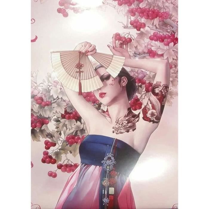 Peinture Diamant Lis Rose 40x50cm - Diamond Painting Adultes Kit Complet Bouquet De Fleurs
