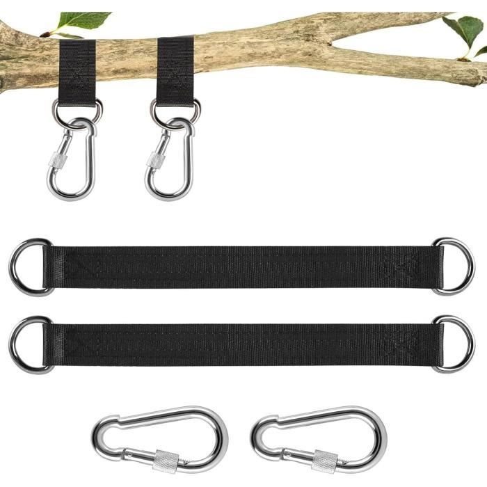 Kit de sangles de balançoire d'arbre, avec deux mousquetons, adapté Kit de sangles de balançoire d'arbre, avec deux mousquetons, adapté