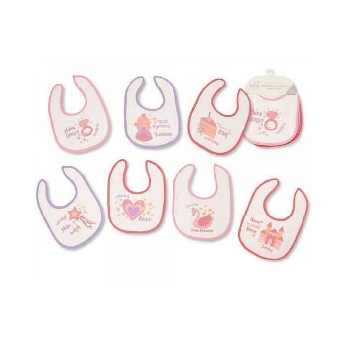 Lot De 7 Bavoirs Pour Chaque Jour De La Semaine Convient Aux Bebes Fille Depuis La Naissance Cdiscount Puericulture Eveil Bebe