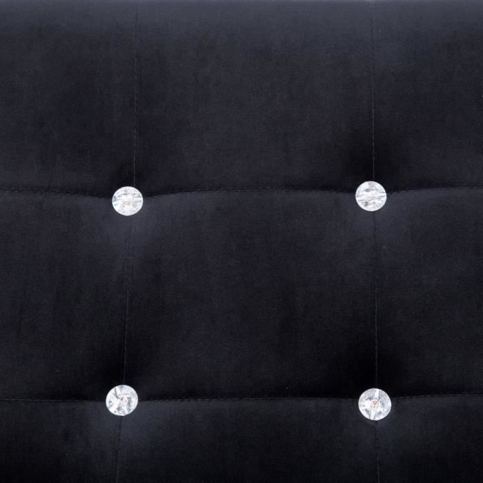 kai canapé 2 places avec accoudoirs noir chrome et velours
