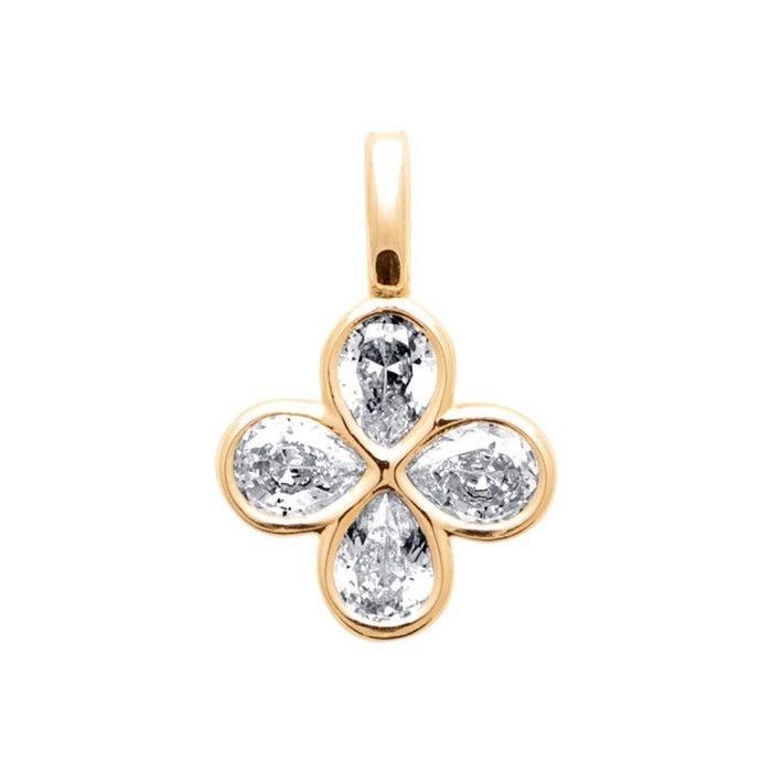 Pendentif design moderne et poetique zirconium plaqué or 750/000 poinçonné Pendentif design moderne et poetique zirconium plaqué or 750/000 poinçonné