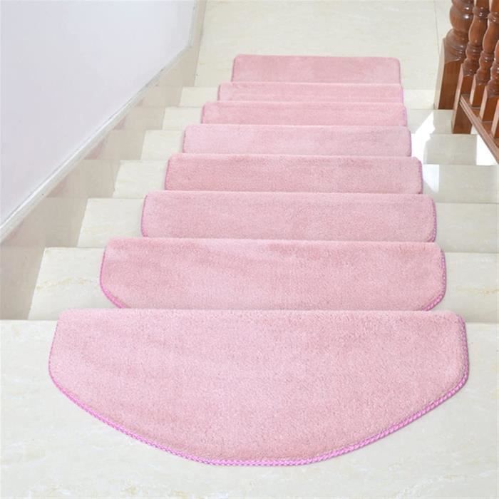 Lot De 15 Tapis D'Escalier Antidérapants Auto-Adhésifs 24x65cm Rouge - Protection Pour Enfants, Personnes Âgées Et Animaux