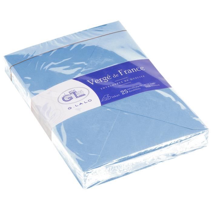 Lalo – Lot 25 Enveloppes Doublées Vergé Blanc C6 11,4 X 16,2 Cm, Qualité Française Premium