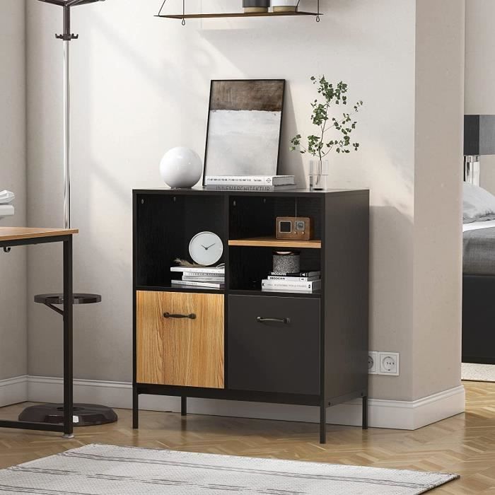 Buffets Armoire d'appoint de cuisine à 2 niveaux avec 2 tiroirs et 3