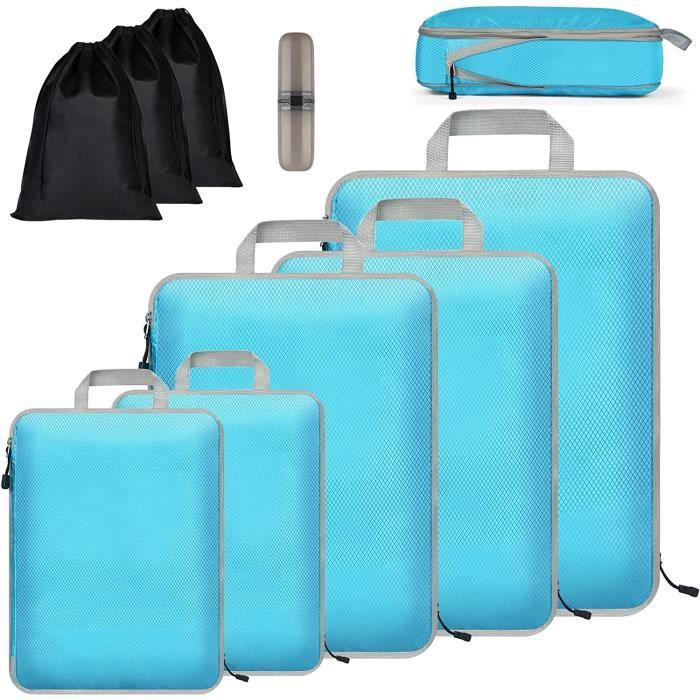 Organisateur Valise 9 pièces,Rangement Valise Avec Compression,Organiseurs  de Bagage pour Voyage,Packing Cubes,Sacs de Rangeme[110]