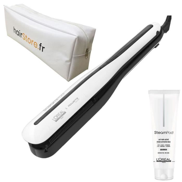 Lisseur L’Oréal Steampod 3.0 + Lait Cheveux Fins – 180W, Céramique, Neuf