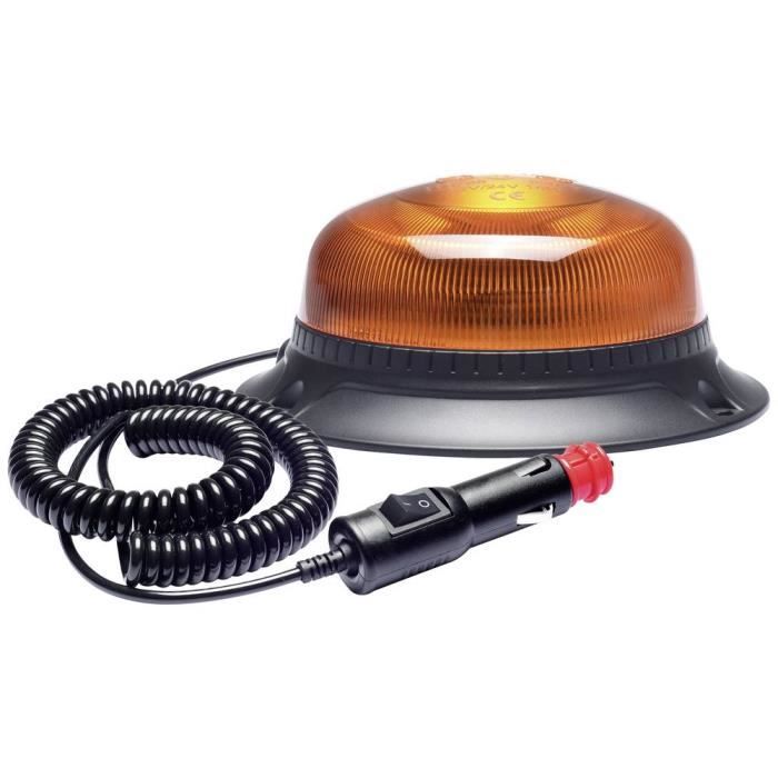 Berger & Schröter Gyrophare LED Mini RKL Magnet 20302 12 V/DC, 24 V/DC pied magnétique, montage par vissage orange
