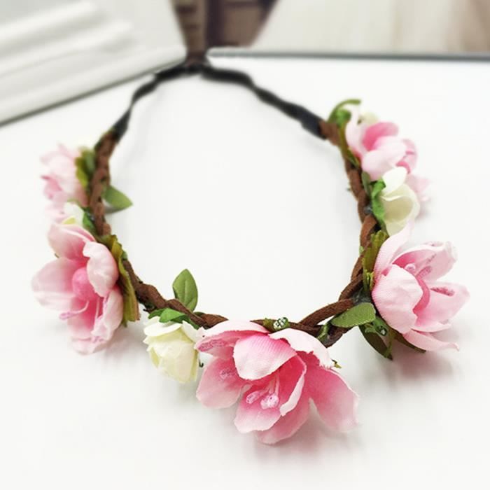 Rose Boheme Fleur Bandeau Bebe Enfants Floral Couronne Bandeau Ceinture De Cheveux Tresses Cdiscount Au Quotidien