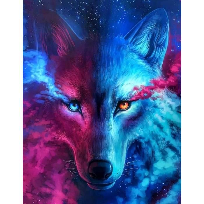 Adulte Diamond Painting Loup 30x40cm - Kit Complet Décoration Murale Loisir Créatif