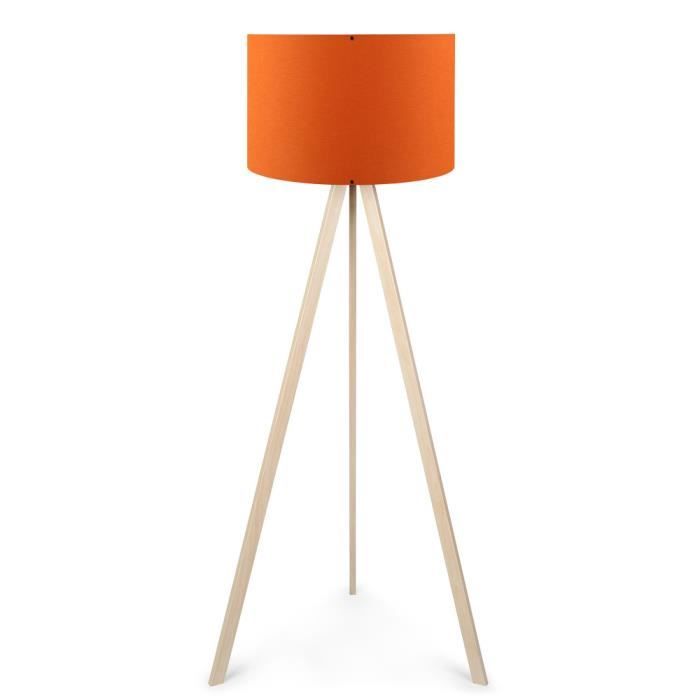 greenice deco | lampadaire "ayd-1517" orange /chêne 1xe27 sans ampoule [opv-780sgn2418]
