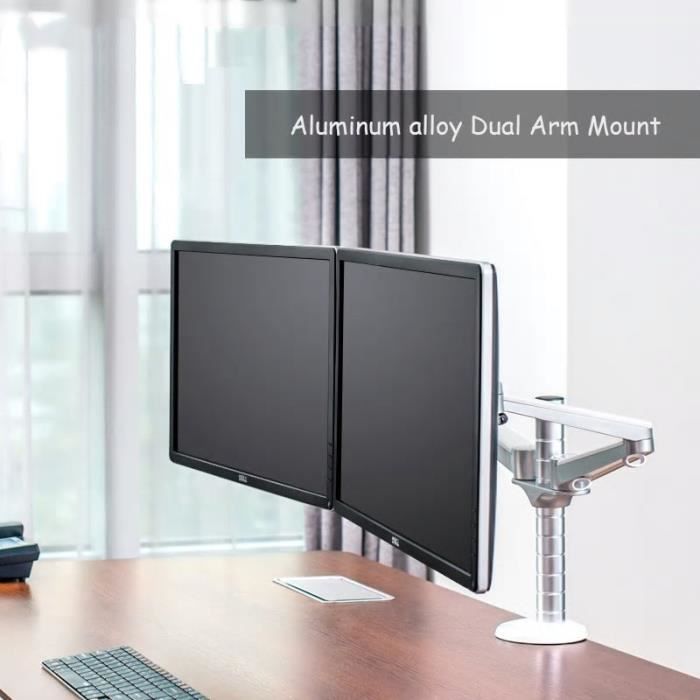 Support A Deux Bras Ecran Moniteur De 10 27 Pour 2 Ecrans Pour Bureau Achat Vente Support A Deux Bras Ecran Cdiscount