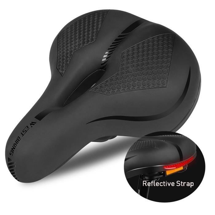 Accessoire vélo,selle de cyclisme à coussin lumineux et réfléchissant