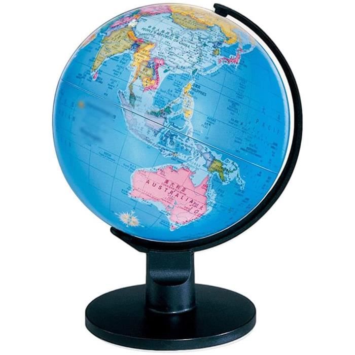 Globe terrestre anglais de 14,1 cm avec support rotatif à 360 degrés pour  l'enseignement de la géographie