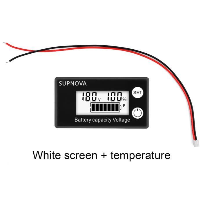 Voltmètre Numérique Batterie 8V-100V - Testeur Capacité Lithium/Plomb | Affichage LED Clair