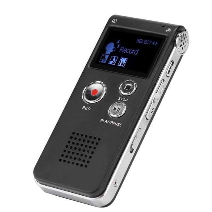 Enregistreur vocal - Qiilu - SK-012 - 8 Go - Réduction du bruit - Enregistrement téléphonique